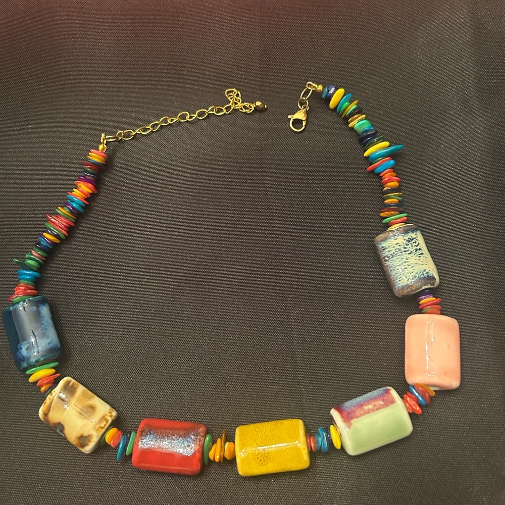 Colorful Ceramic Bead Necklace